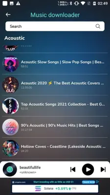 TubeFy Mp3 Music downloader android App screenshot 1